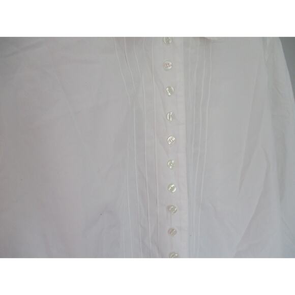 Vintage Preswick & Moore Fancy Ruffle Button Down White Preppy Blouse - Picture 10 of 12